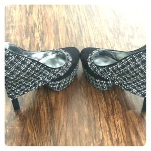 Black & white heels (size 10)